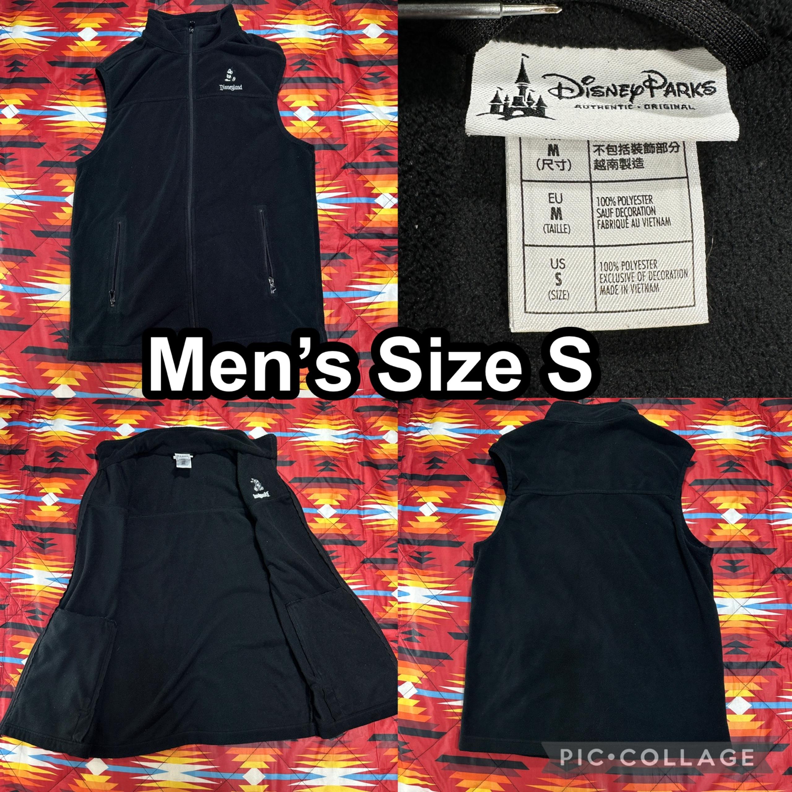 Disney Parks Vest Womens Size Small Black Full Zip Mickey Mouse Fleece Pockets