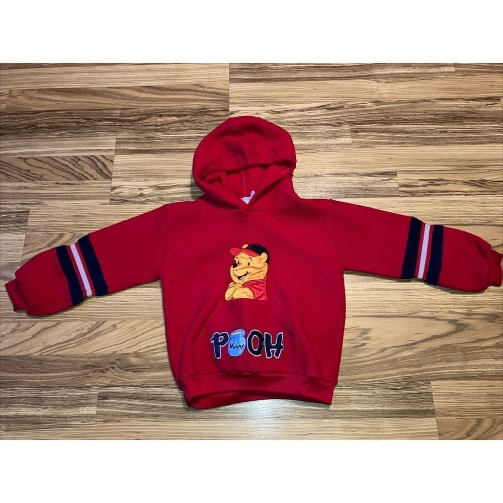 Vintage Winnie The Pooh Disney Long Sleeve Pullover Hoodie Fleece Size 6