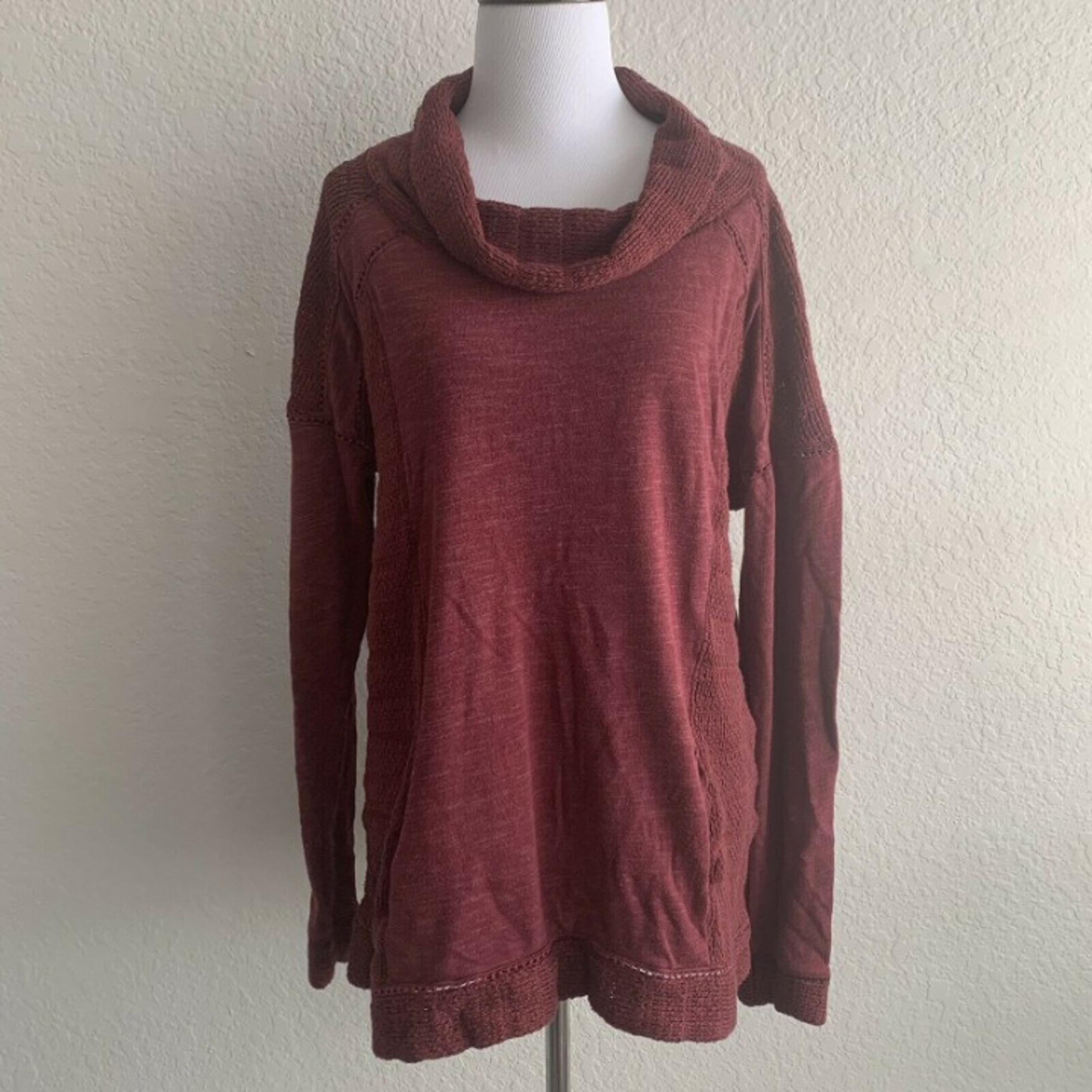 Lucky Brand Maroon Mock Neck Sweater