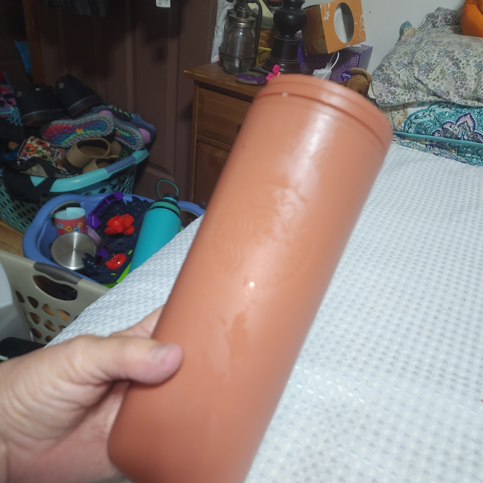 STARBUCKS EUC 2023 TERRACOTTA RECYCLED PLASTIC TRIANGLE COFFEE TUMBLER CUP