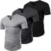 3-Pack Men’s Big & Tall V-Neck Muscle Tees – Slim Fit, Stretch & Breathable