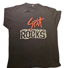 Vintage Spit Rocks Band T-Shirt Rock Music Graphic Tee Club Single Stitch