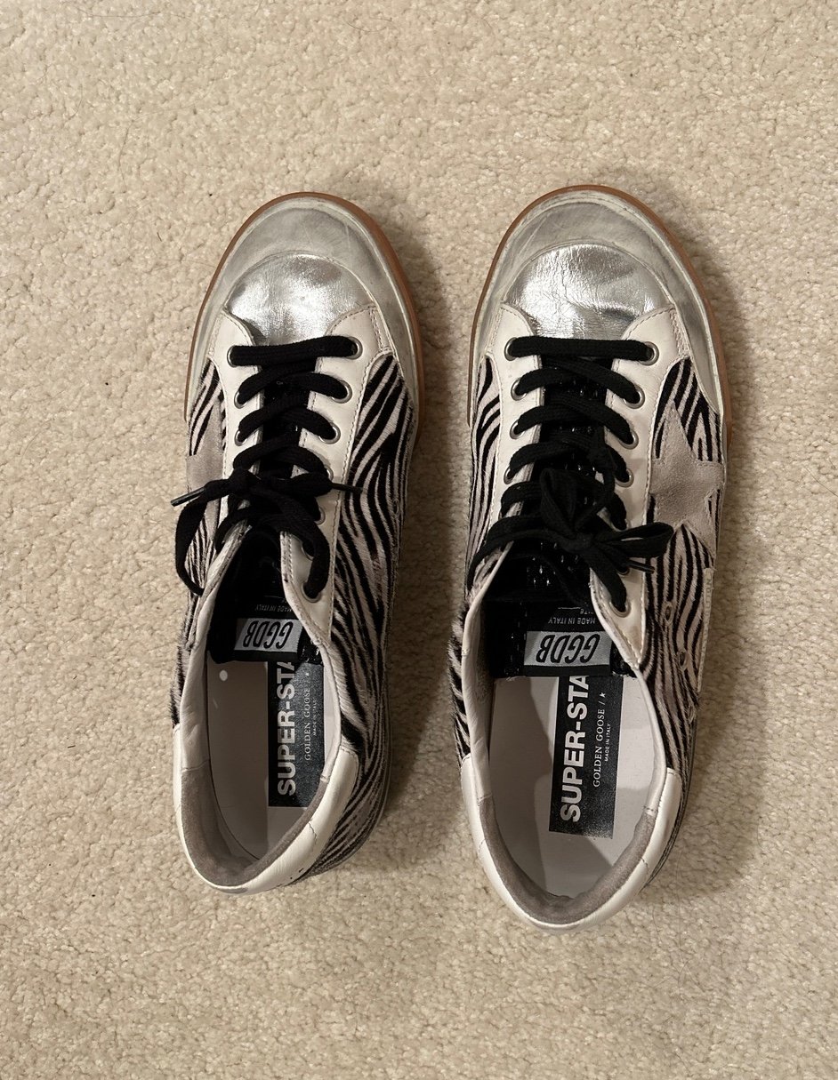 Men's Limited Edition LAB zebra-print Super-Star sneakers with mesh tongue