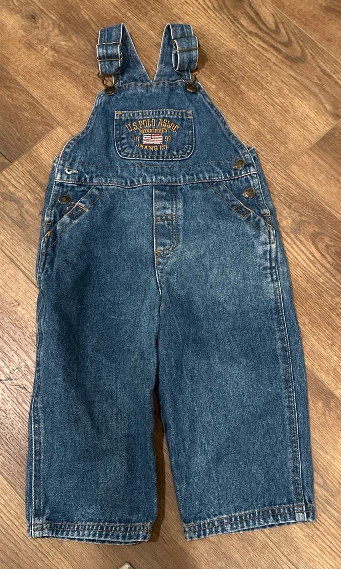 U.S Polo Association Denim Overalls Size 2T
