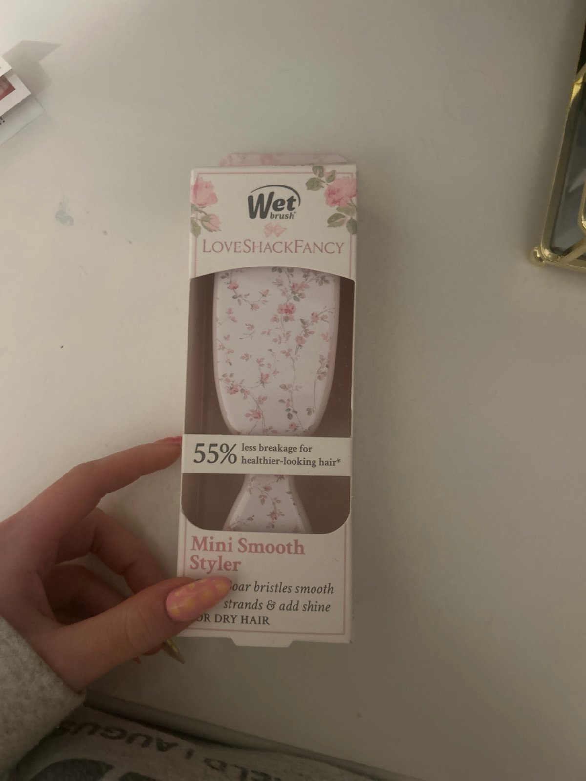 LoveShackFancy X Wet Brush Mini Smooth Styler Hair Brush Rosa Beaux
