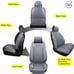 LINGVIDO Breathable Leather Grey Car Seat Covers, Rhombus Faux Leather Vehicle
