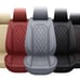 LINGVIDO Breathable Leather Grey Car Seat Covers, Rhombus Faux Leather Vehicle