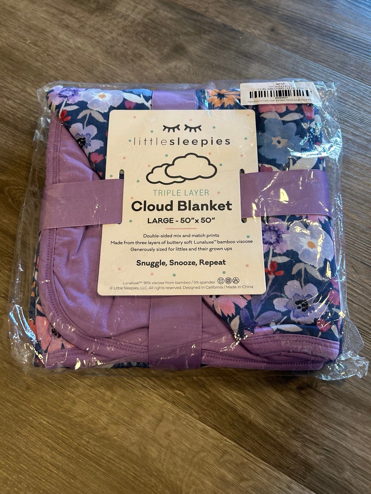 Little Sleepies Dusk Blooms Cloud blanket nib