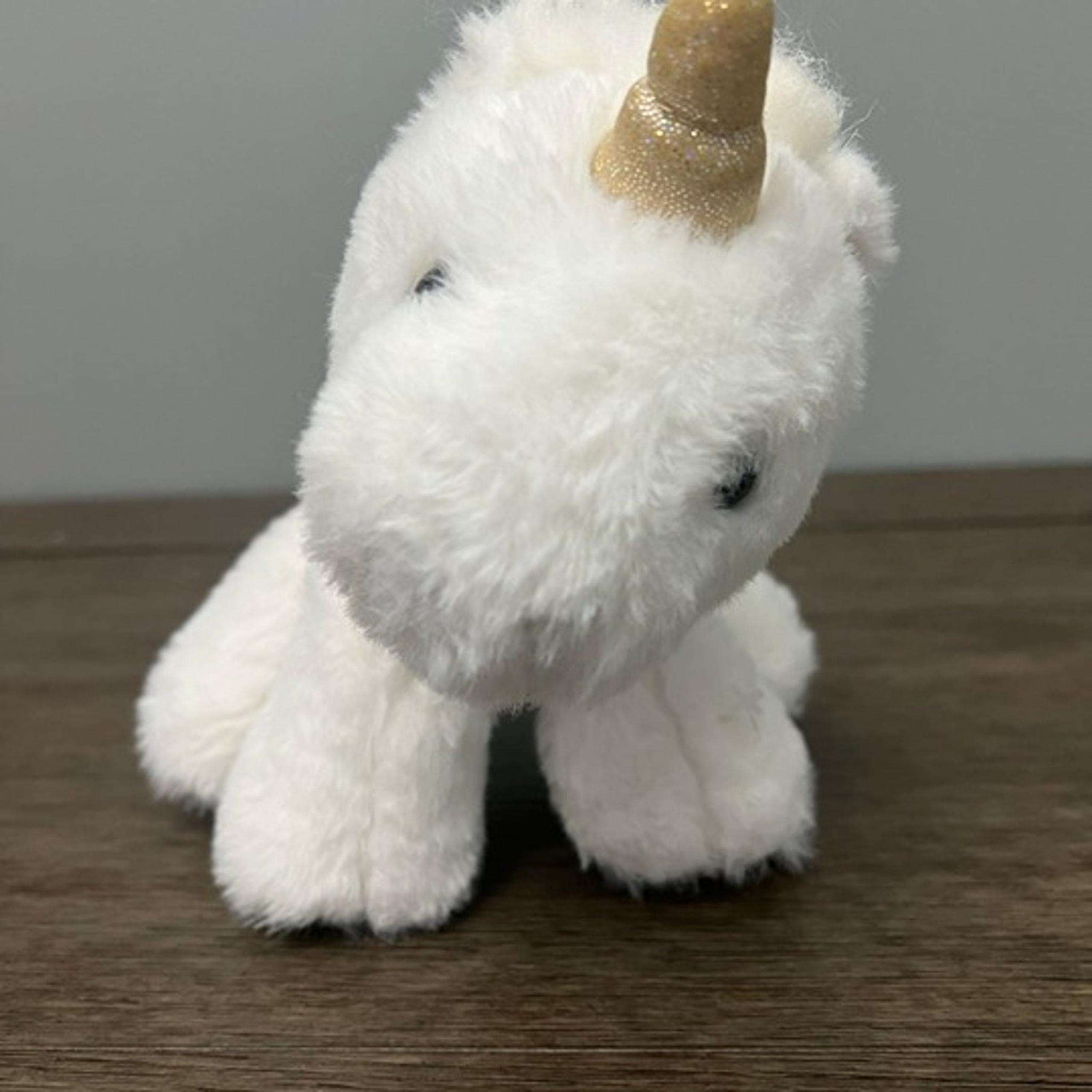 FAO Schwarz White Unicorn Plush 6.5"