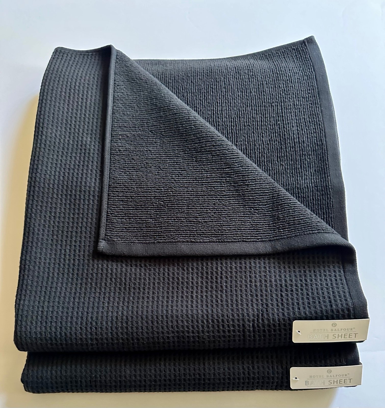 Hotel Balfour Bath Sheet Set - 2 Pieces - 64” x 36” - Caviar