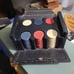 Vintage POKER CHIP SET CASE 7/8 Playing Cards Tiddly Winks 102 Clay Chips
