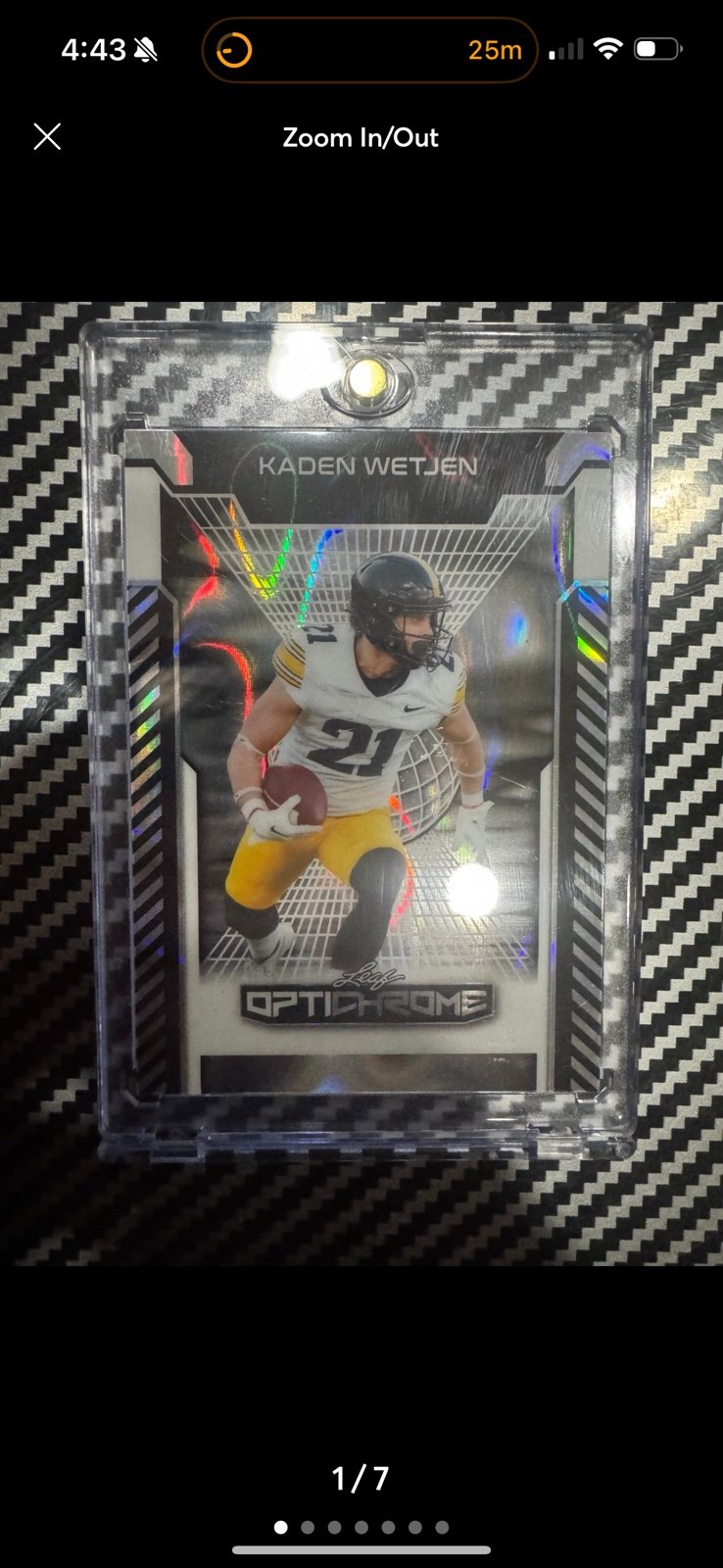 Kaden Wetjen 2025 Leaf Optichrome Black Lava 1/1!! lowa Hawkeyes