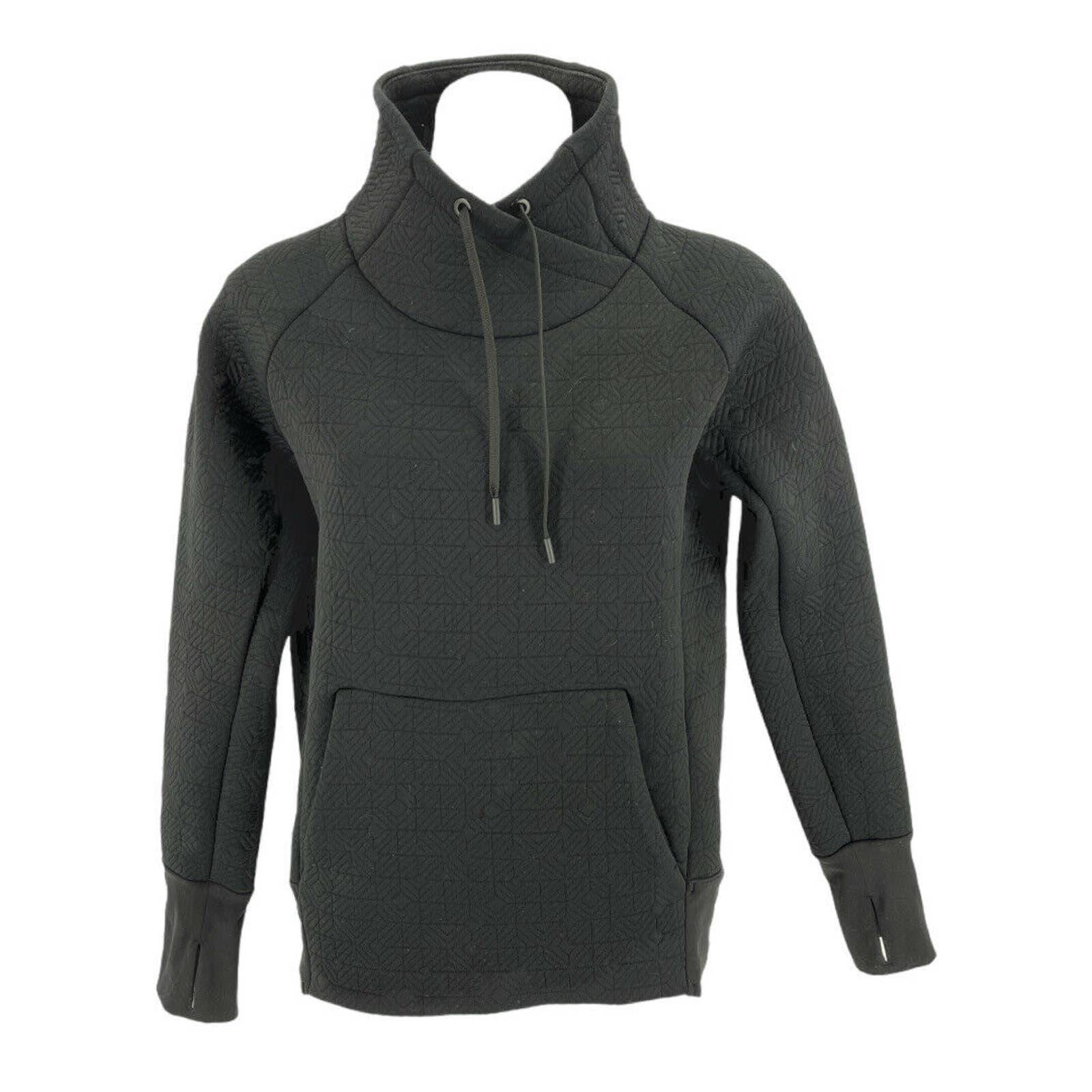 Athleta Womens Black Jacquard Elevation Long Sleeves Pullover Sweatshirt Size XS