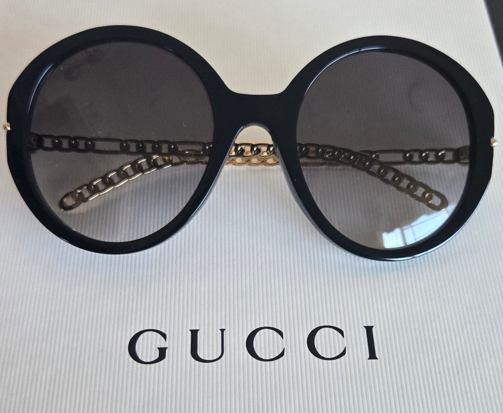 Gucci GG0726S 001 Chain Sunglasses AUTHENTIC