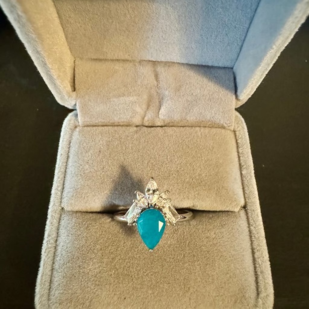 Sterling Silver Ring with Genuine Amazonite