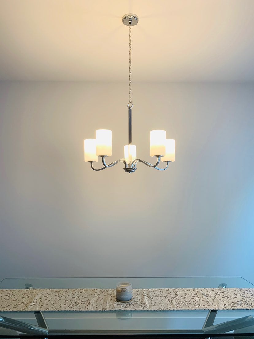 Five Light Chandelier in Polished Nickel