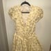 House or CB Buttercup Vintage Floral Print Pleated Cotton Mini Dress
