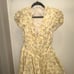 House or CB Buttercup Vintage Floral Print Pleated Cotton Mini Dress