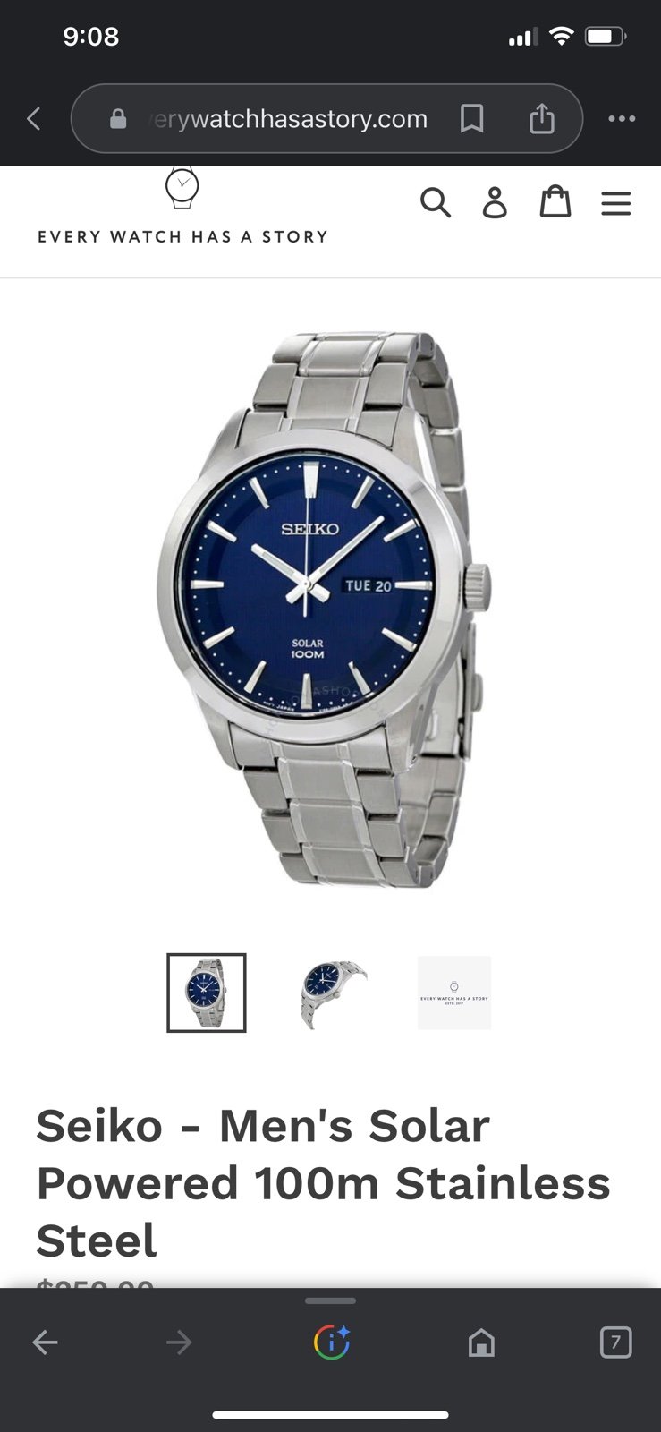 Seiko Solar Mens Watch