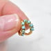 18K Gold Turquoise Paved Huggie Hoop Earrings