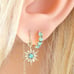18K Gold Turquoise Paved Huggie Hoop Earrings