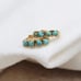 18K Gold Turquoise Paved Huggie Hoop Earrings