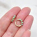 18K Gold Turquoise Paved Huggie Hoop Earrings