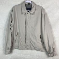 Vintage Newport Harbor Size XL Tan Lightweight Bomber Style Jacket Coach Chore