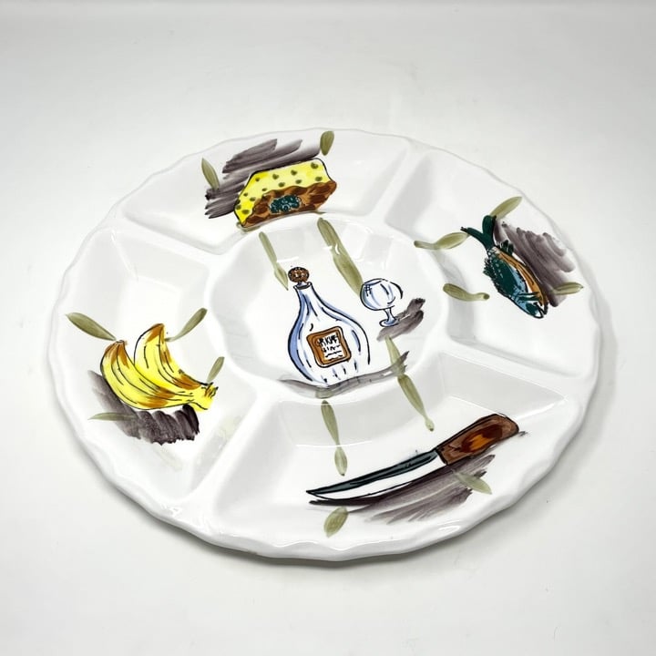Vtg. Ironstone Ware Japan Eagle Brand Divided Serving Platter Hand Painted Rare!
