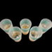 Clear Frosted Glass Pitcher and 5 Tumblers w/Turquoise, Yellow & White Flowers