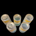 Clear Frosted Glass Pitcher and 5 Tumblers w/Turquoise, Yellow & White Flowers