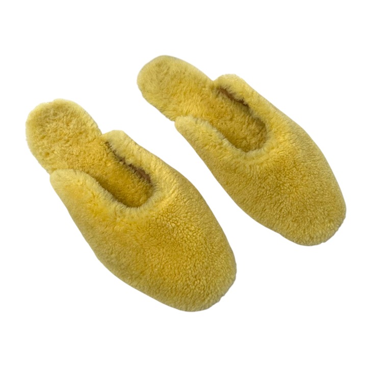 Sleeper Womens Yellow Shearling Mule Slippers Size 40 EU / 10 US