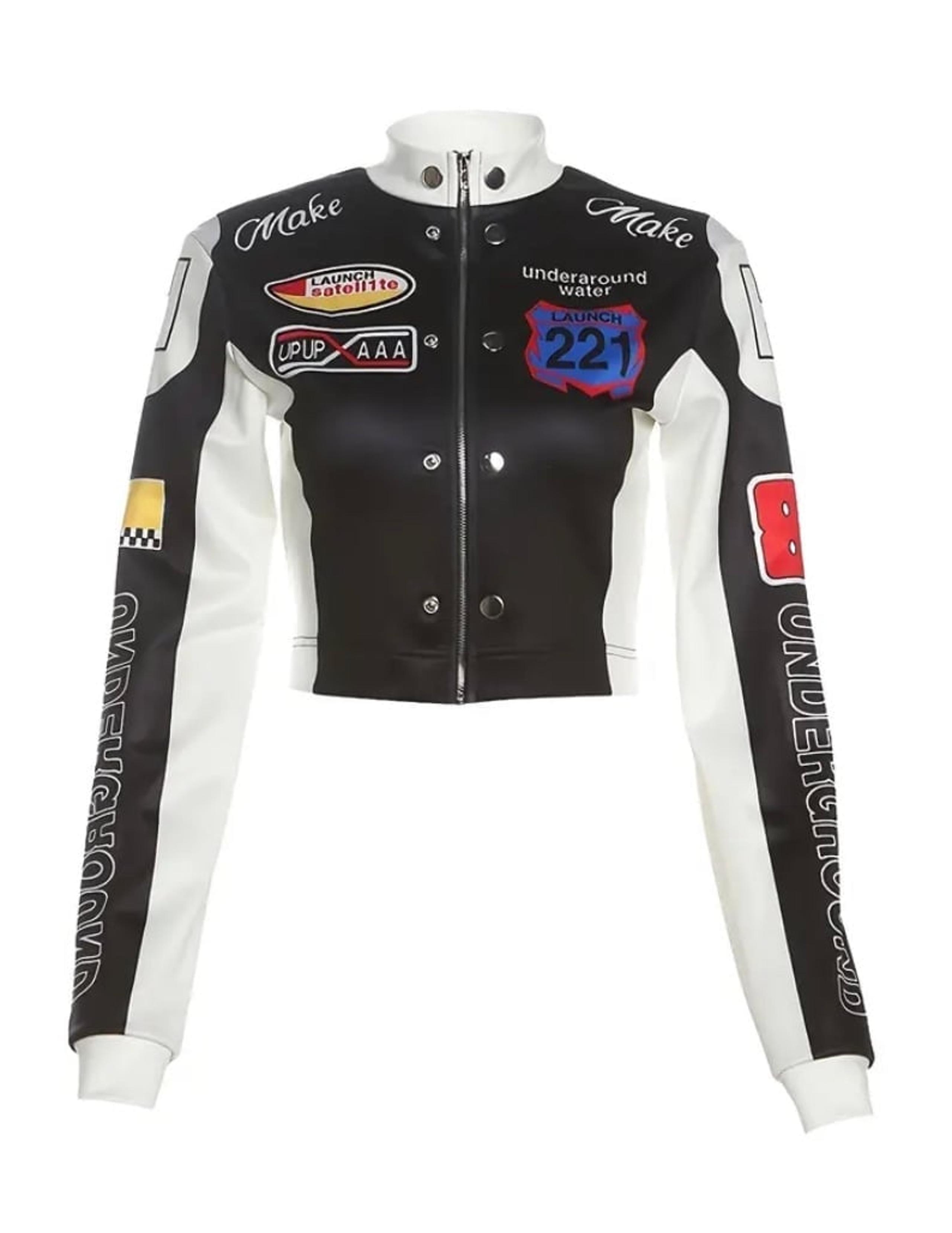 [Lightweight Chic Letter Bomber Jacket] Fashion-Forward, Chic Letter Print Cropp