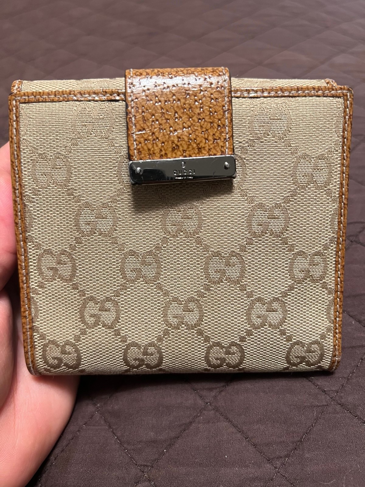 GUCCI Bifold Wallet GG Canvas Leather