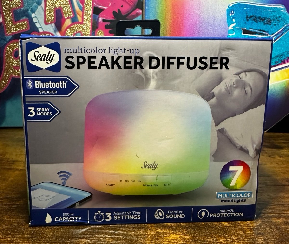 New Sealy Multi-Color Light-Up Diffuser with Bluetooth Speaker