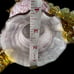 Pink Confetti Art Glass Sculptural Vase Applied Amber Glass Rigaree And Handles