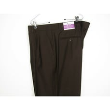 Vinci Zegna Italy Men's Dress Suit Pants Brown Pleated Size 42X31