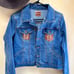 Embellished Denim Jacket, Embroidered Jean Jacket, Boho jean jacket, Embellished