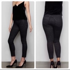 Good American Good Legs Crops size 0/25 black and animal print
