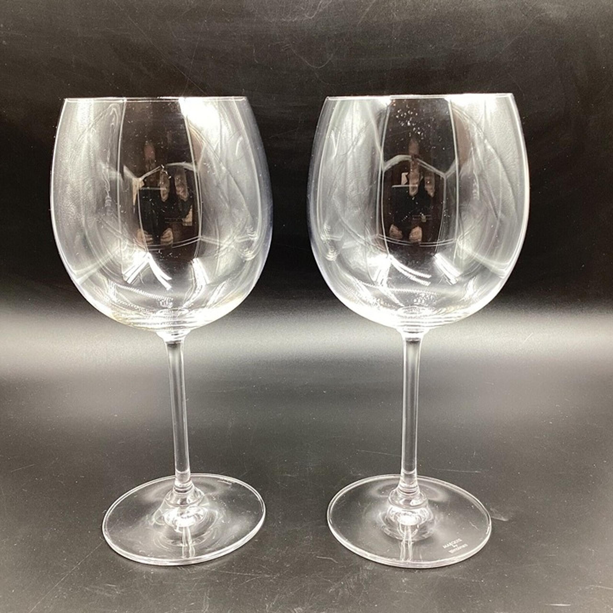 Marquis by WATERFORD Deep Red Wine Glass 8 3/4" tall OPTIC RESERVE Pattern Set 2