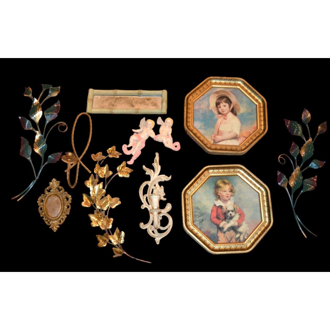 Maximalism Start Wall Collage Vintage Mirrors Sconces Tins Scatters & More