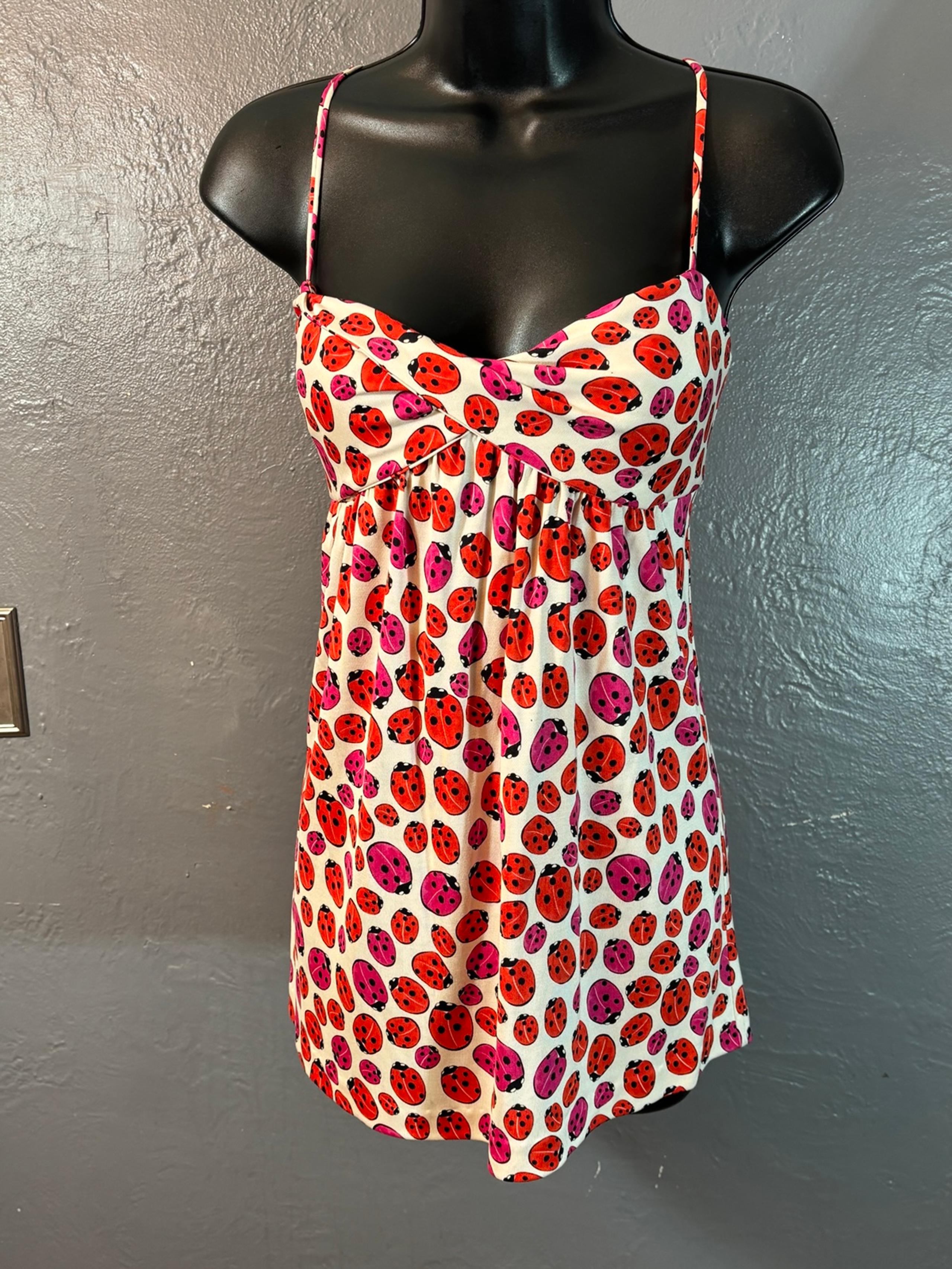 Vintage 2007 Diane Von Furstenberg Red Ladybug Print Dress