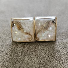 Vintage screw back lucite real seahorse earrings great condition