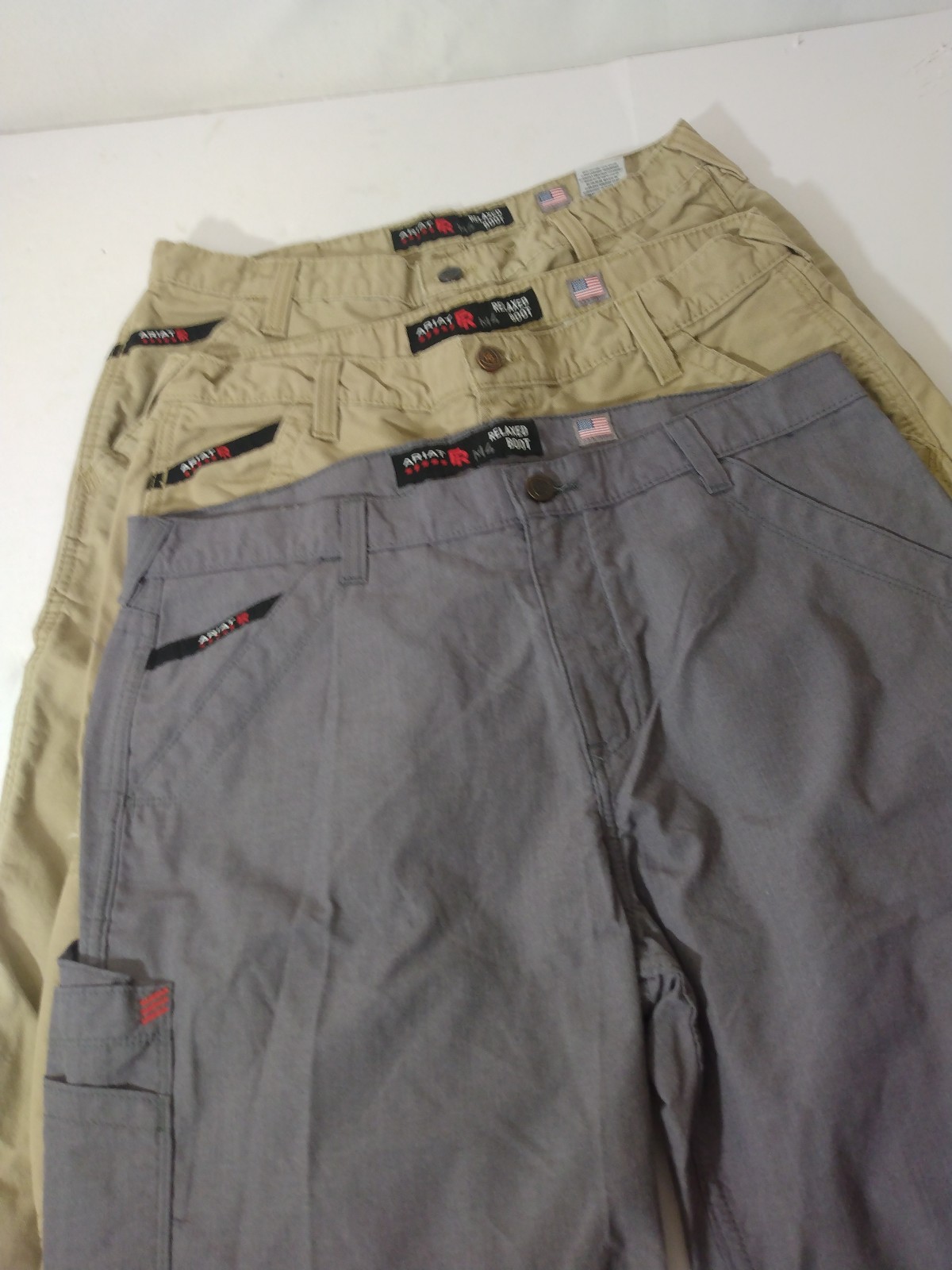 Lot 3 Pair Mens Ariat FR Relaxed M4 Boot Cut Carpenter Work Pants Sz 35 x 34