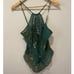 Victoria’s Secret Silk Two-Piece Set Top & Pants Green Outfits Leopard Sz Small