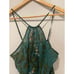 Victoria’s Secret Silk Two-Piece Set Top & Pants Green Outfits Leopard Sz Small