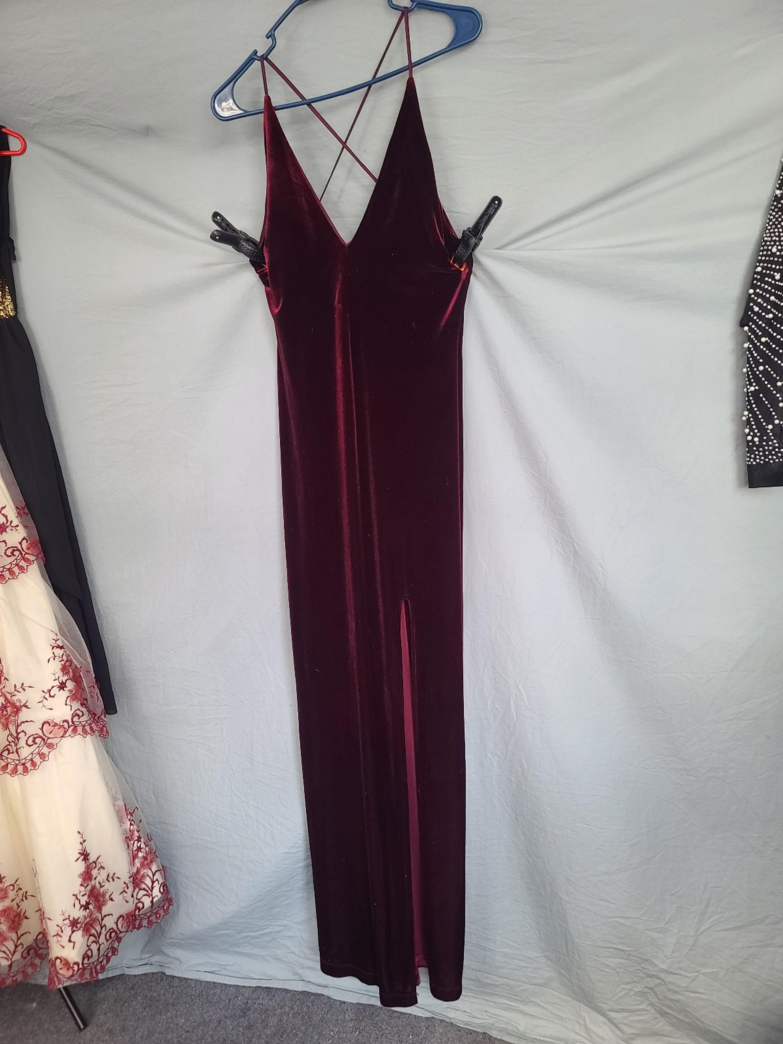 Very Sexy Wine Red Velvet Gown