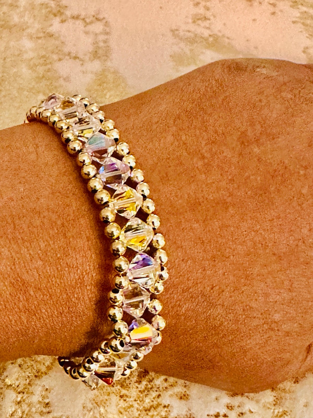 10 kt gold and Swarovski crystal bracelet