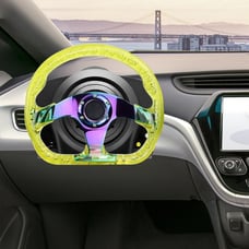 JDM Universal 6-Hole 326mm Vip Yellow Crystal Bubble Neo Spoke Steering Wheel