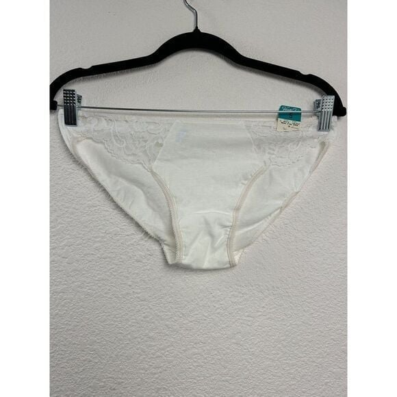 Vintage Vanity Fair 100% Cotton Panties Lace Bikini Panty Size 5 White Sissy